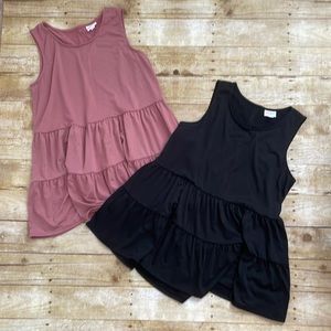 TWO Solid Lularoe Eliana - size small - Pink and Black